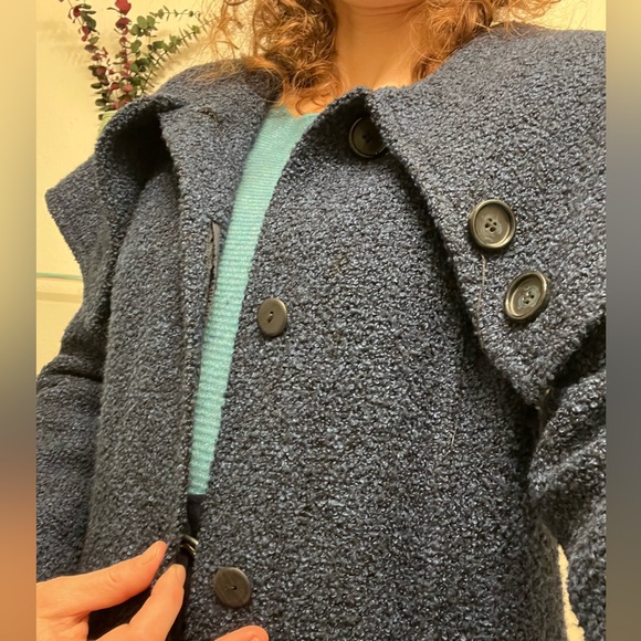 Vintage boucle long shawl collar coat - Picture 3 of 9